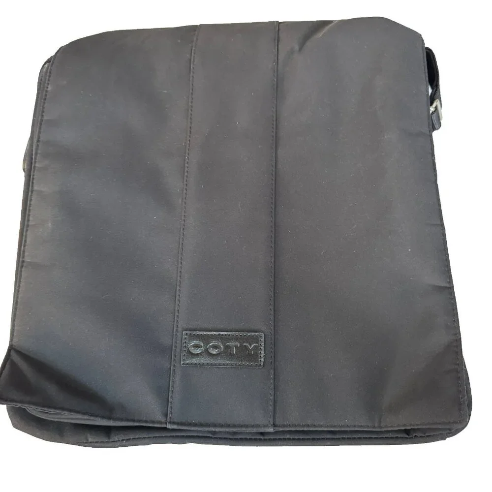 Coty Black Laptop or Messenger Bag fits up to 13 inch laptop with 2 pockets NEW